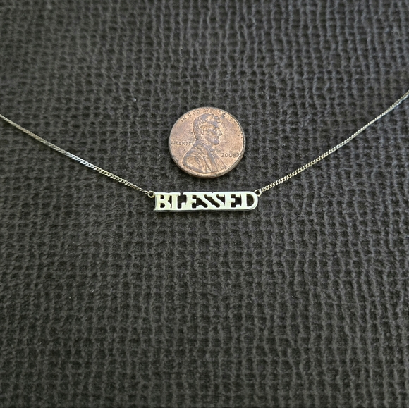 Mia Sarine Gold💛 Stationary "BLESSED"😇 Necklace - NIB - Picture 5 of 11